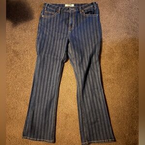 Pin stripe boot cut rock and roll jeans 34x32 stretch